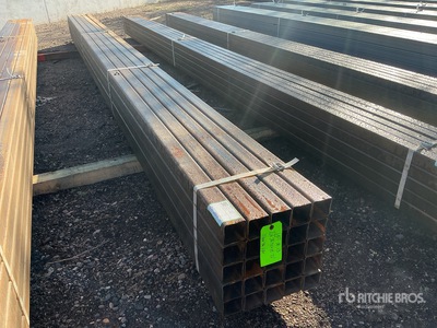 Quantity of (25) 2 7/8 in Square Blk Schedule 10 x 21 ft Steel Tubo (Unused)