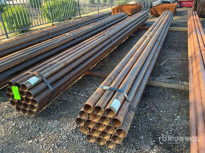 Quantity of (19) 3 1/2 in OD Blk Schedule 40 x 21 ft Steel Tubo (Unused)