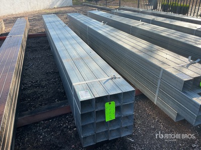 Quantity of (16) 4 in Square 11 Gauge x 15 ft 5 1/2 in Long Galvanized Divers  (Unused)