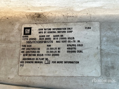 2005 GMC C7500 S/A Dump Truck