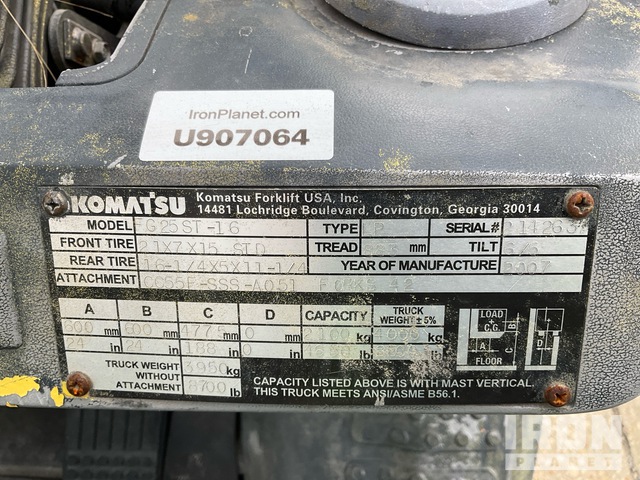 MONTACARGAS 2007 KOMATSU FG25ST16