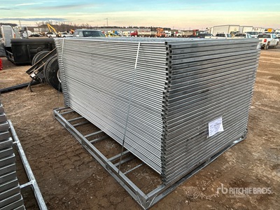 Quantity of (68) 2025 9 ft 5 in Temporary Galvanized Clôture de site (Unused)
