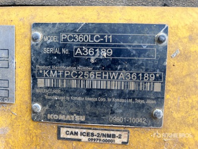 2018 Komatsu PC360LC-11 Excavadora de Cadenas