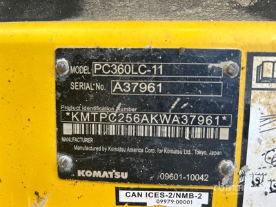 2020 Komatsu PC360LC-11 Tracked Excavator