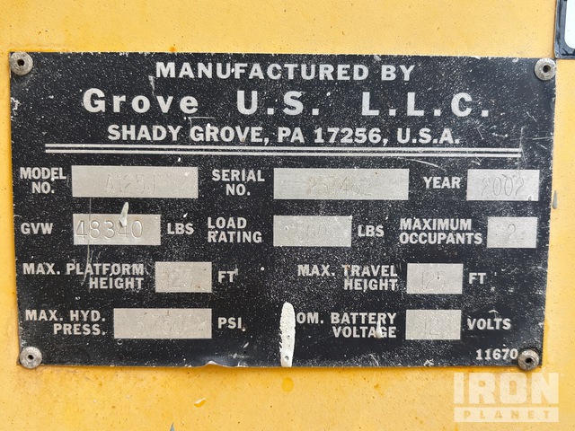 ELEVADOR ARTICULADO 2002 GROVE 4WD A125J