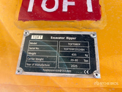 2025 TOFT TOFT08ER Excavator Ripper - Fits Cat 320 / 20 - 30 ton (Unused)