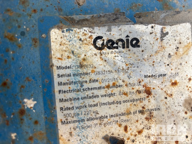 ELEVADOR TIJERA 2015 GENIE GS2632ELECTRIC