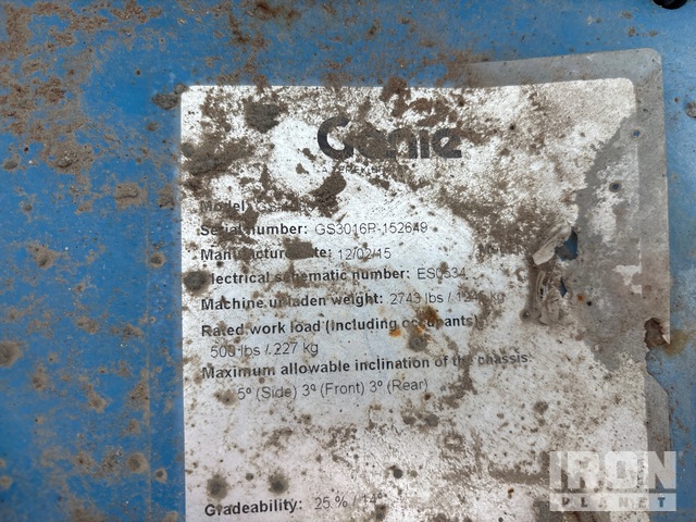 ELEVADOR TIJERA 2016 GENIE GS1930