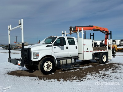 2016 Palfinger PK10000 12570 lb Knuckle Boom on 2017 Ford F-750 4x2 Crew Cab Crane Truck