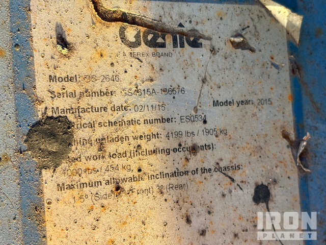 ELEVADOR TIJERA 2015 GENIE GS2646