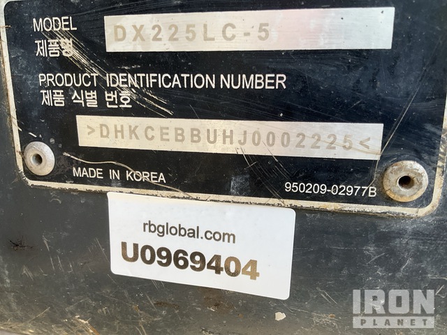 EXCAVADORA 2019 DOOSAN DX225LC5