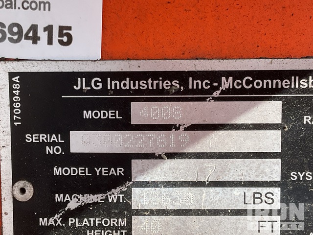 ELEVADOR TELESCóPICO 2017 JLG 4WD 400S