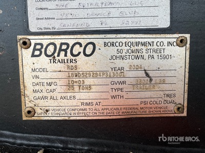 2004 Borco RDS 28 ft Remorque à benne basculante arrière