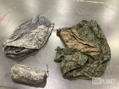 (6) Tarpaulins, (5) Improved Combat Shelters, (12) Bivy Covers & Assorted Items