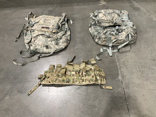 (44) Large Field Rucksacks, (25) Tactical Assault Panels & (6) Assault Packs
