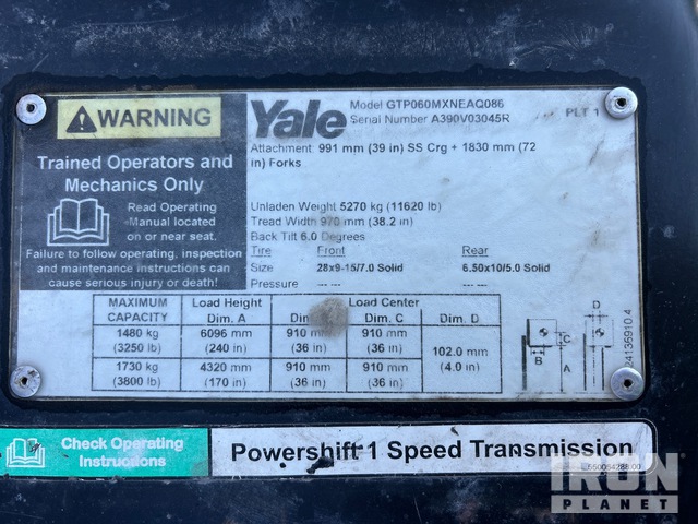 MONTACARGAS 2017 YALE GTP060VX