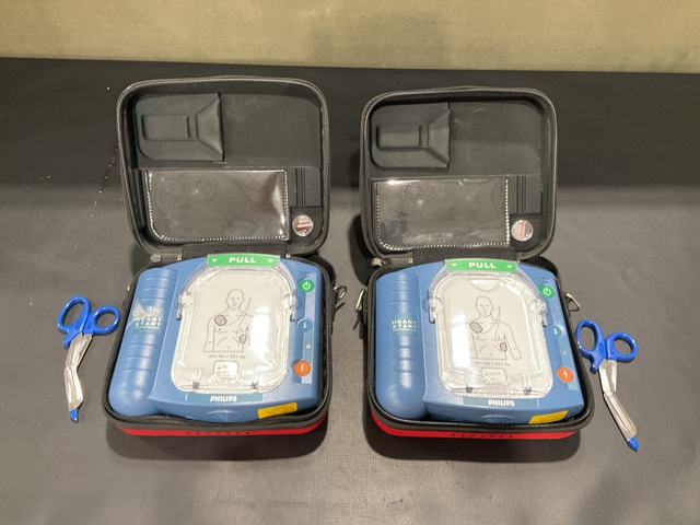 (2) Philips HeartStart OnSite Automated External Defibrillators