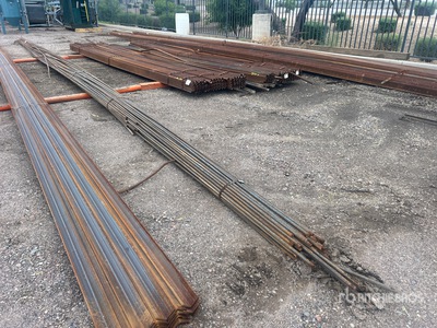Quantity of 3/4 in x 40 ft Solid Round Iron Varios. Industrial