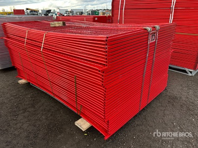 Quantity of (75) 2025 10 ft x 6 ft Powder Coated Temporary Site Fence (Unused)