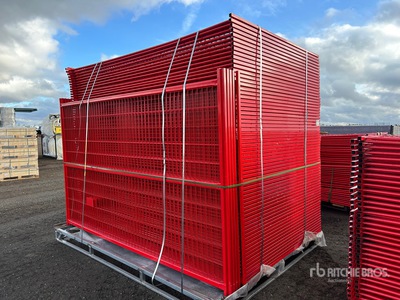 Quantity of (144) 2025 10 ft x 6 ft Powder Coated Temporary Site Fence (Unused)