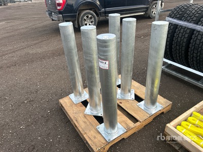 Quantity of (6) 42 In Galvanized Steel Bollards Varios. Industrial (Unused)