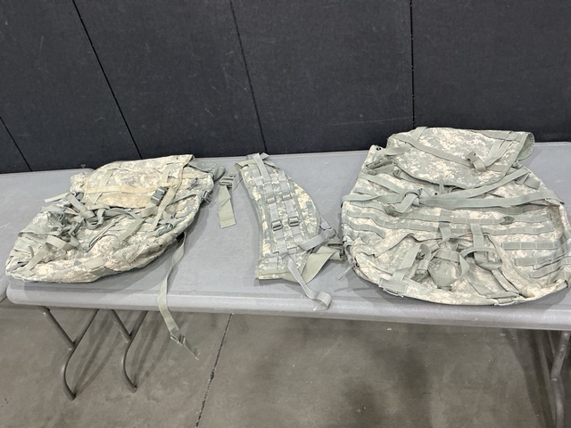 (44) Large Field Rucksacks, (45) Molded Waist Belts & Assorted Items