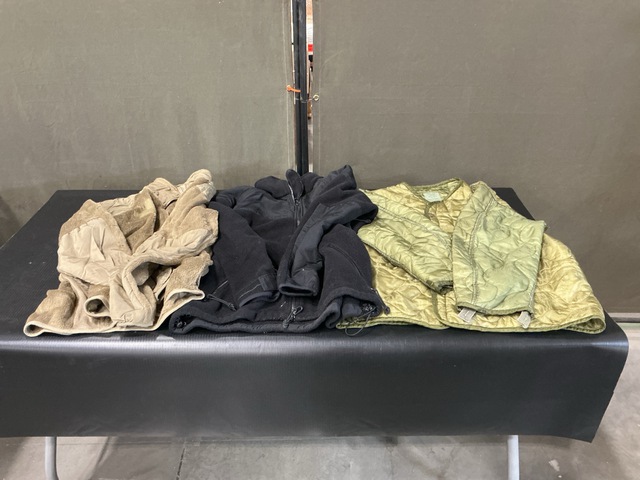 (1) Cold Weather Shirt, (32) Cold Weather Jackets & Assorted Items