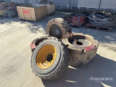 Quantity of (4) Skid Steer Solid Tires - Fits CAT 226