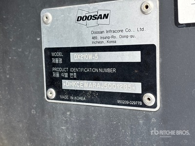 2019 Doosan DX210W-5 excavadora de ruedas
