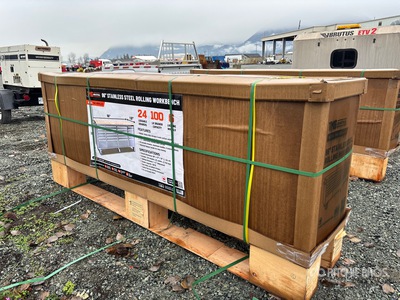 TMG WB9624S 8 ft 24-Drawer Stainless Steel Workbench (Unused)