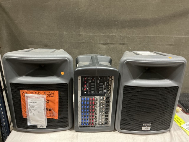 (1) Powered Mixer & (1) PA Speaker System