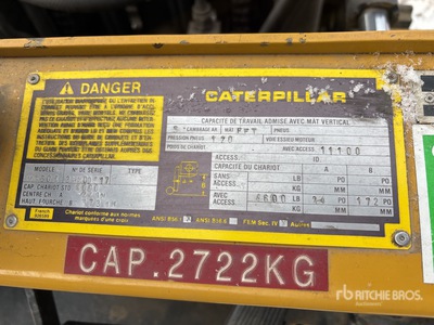 Caterpillar Vc60e 4600 lb Pneumatic Tire رافعة شوكية