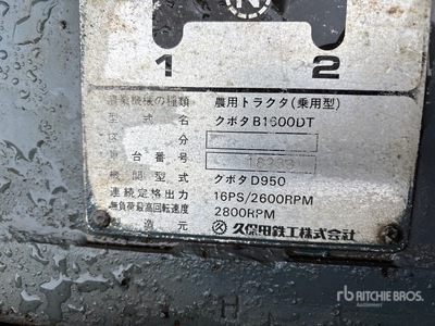 Kubota B1600 4X4 utiliteit Tractor