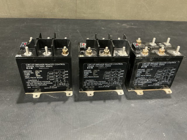(3) Eaton M83383/04-05 Circuit Breakers