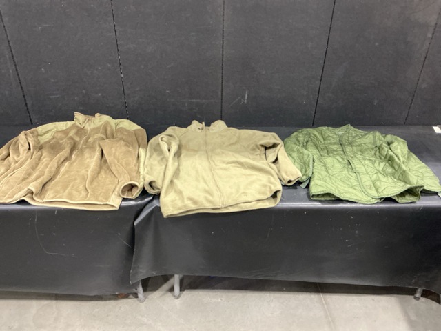 (3) Cold Weather Shirts, (42) Cold Weather Jackets & Assorted Items