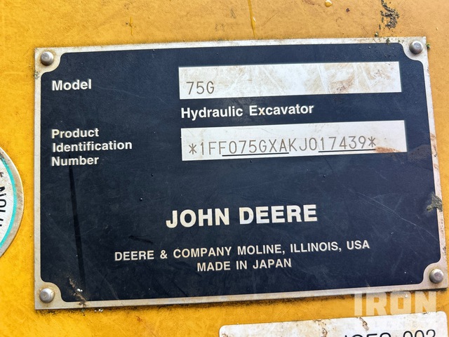 EXCAVADORA 2021 JOHN DEERE 75G