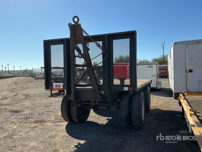 1990 Fleming 16 ft T/A Turntable Pup Flatbed Trailer