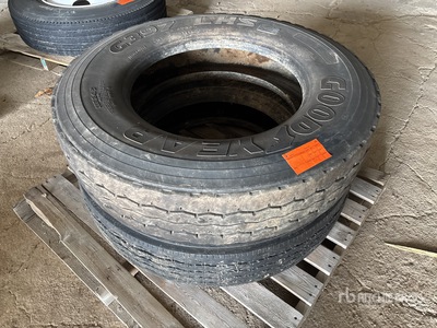 Quantity of (2) Goodyear 11R24.5 Tires
