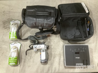 (1) Projector, (24) AC Power Adapter/Chargers & Assorted Items