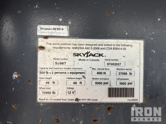 ELEVADOR TELESCóPICO 2016 SKYJACK 4WD SJ66T