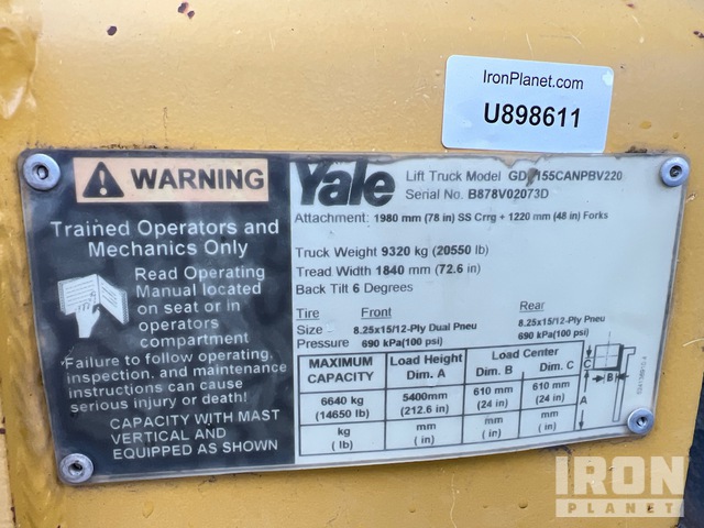 MONTACARGAS 2006 YALE GD155