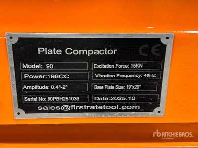 2025 SDLOOL SL90 Vibratory Plate Compactor (Unused)