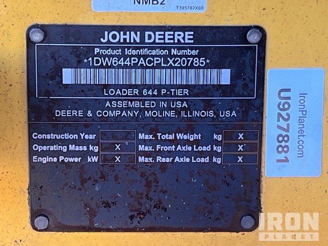 CARGADOR FRONTAL 2023 JOHN DEERE 644P