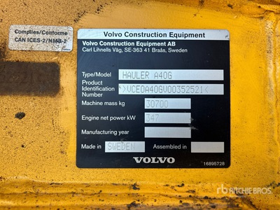 2020 Volvo A40G Knickgelenkter Muldenkipper