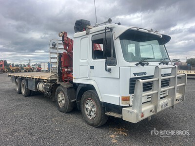 1994 Volvo FL10 8x4x4 Flatbed Truck with Crane