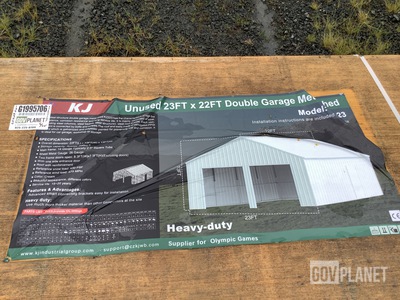 KJ K2223 Double Garage Metal Shed - Unused