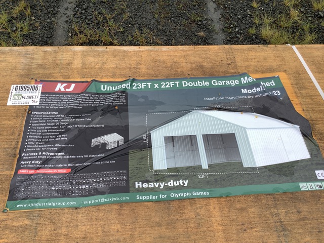 KJ K2223 Double Garage Metal Shed - Unused