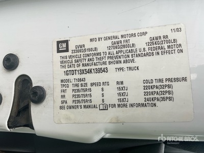 2004 GMC Sonoma SLS 4x4 Crew Cab Pickup