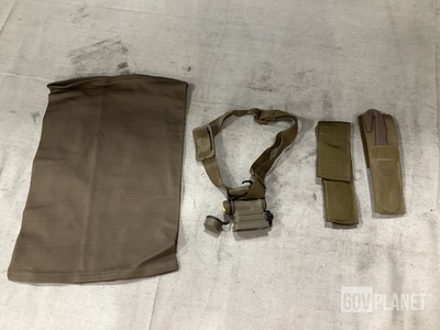 (85) Neck Gaiters, (2) Flashlights, (6) Rescue Strap Cutters & Assorted Items