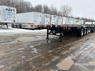 2016 Manac 28 ft Tri/A B-Train Lead Flatbed Trailer